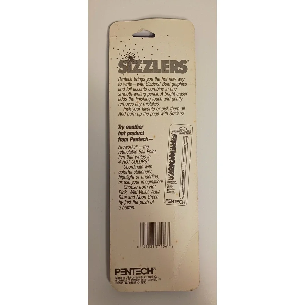 Vintage NEW 1990 Pentech Sizzlers Pencils Holographic Metallic Nostalgic